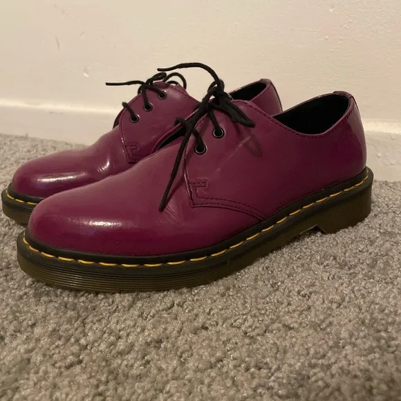 Purple low top doc martens